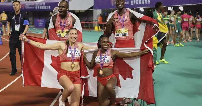 Canada wins first World Relays mixed 4x100-meter title from Jamaica and Britain