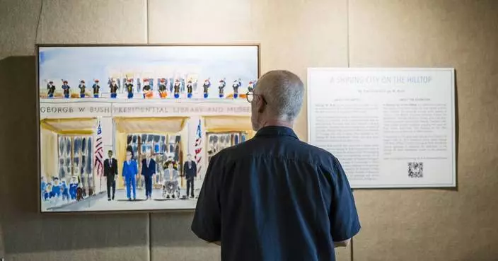 Former President George W. Bush draws inspiration close to his Dallas home in his latest paintings
