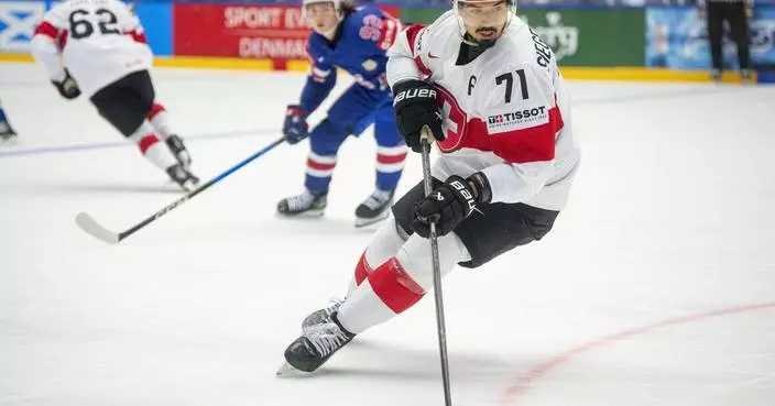 Switzerland shuts out US at ice hockey worlds, Sweden tops Finland and Czechs down Denmark