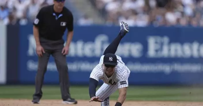 Shortstop Anthony Volpe is out of Yankees&#8217; starting lineup, a day after hurting left shoulder
