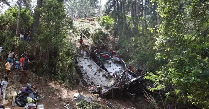 Passenger bus skids off a cliff in Sri Lanka, killing 21 people and injuring at least 14 others