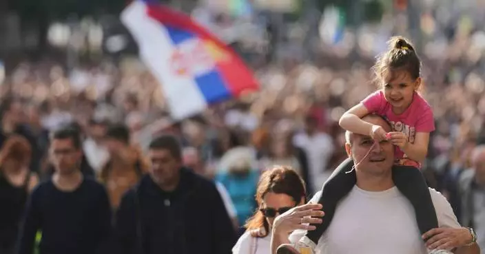 Thousands rally in Serbia’s capital demanding snap elections after months of protests