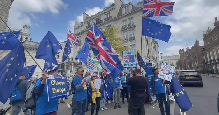 Anti-Brexit protesters rally in London for UK&#8217;s return to EU
