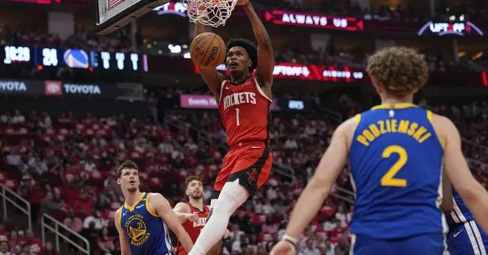 Rockets avoid elimination, routing Warriors in Game 5