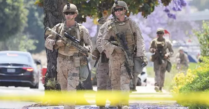 Photos of Marines in Los Angeles as communities across the country prepare for demonstrations