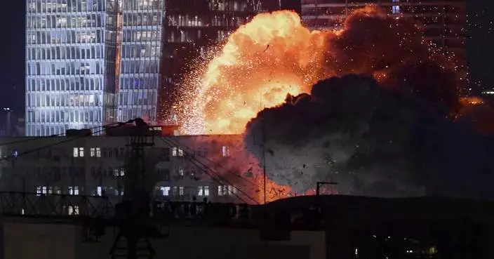 Photos of missiles over Israel in a retaliatory attack by Iran
