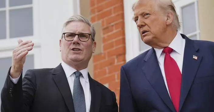 The Latest: Trump calls for more Gaza aid during meeting with UK's prime minister