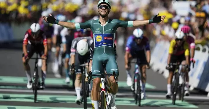 Tour de France: Jonathan Milan wins Stage 8 in a sprint finish