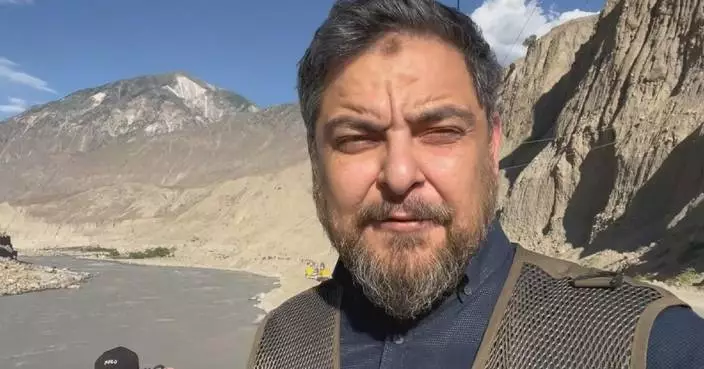 Vehicles left stranded after landslide in northern Pakistan