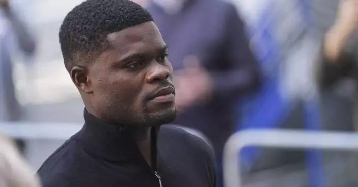 Former Arsenal midfielder Thomas Partey arrives at court charged with 5 counts of rape