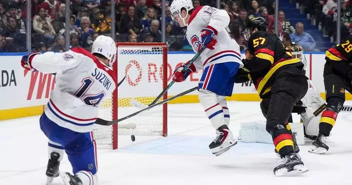 Demidov has goal and 2 assists, Canadiens rally to beat Canucks 4-3