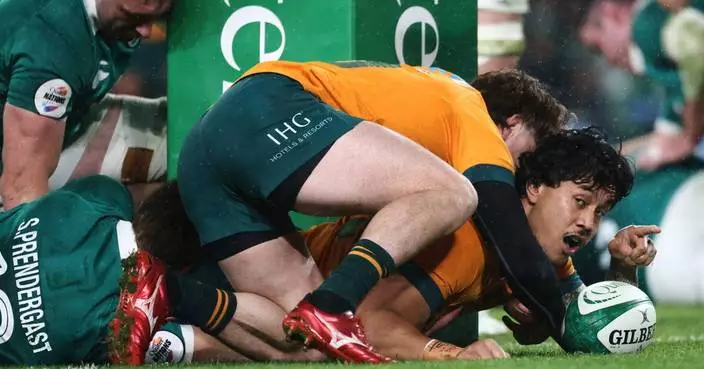 Mack Hansen&#8217;s hat trick spurs Ireland to a record 46-19 win over Australia