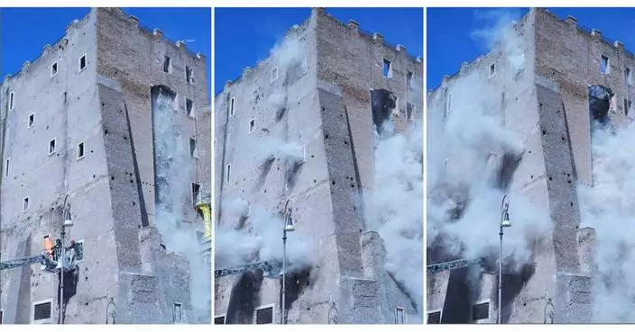 Worker dies after 11 hours trapped within partially collapsed medieval tower in Rome