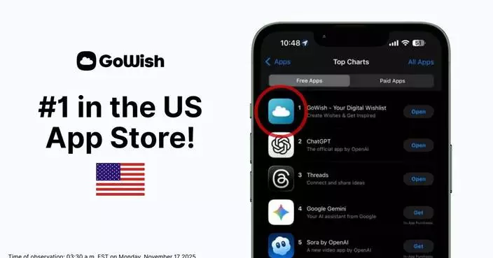 Wishlist App GoWish Hits No. 1 in the U.S. App Store Ahead of the Holiday Season with 155,403 Downloads in a Single Day