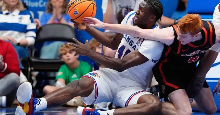 Bidunga, No. 25 Kansas pull away for 76-57 win over Princeton