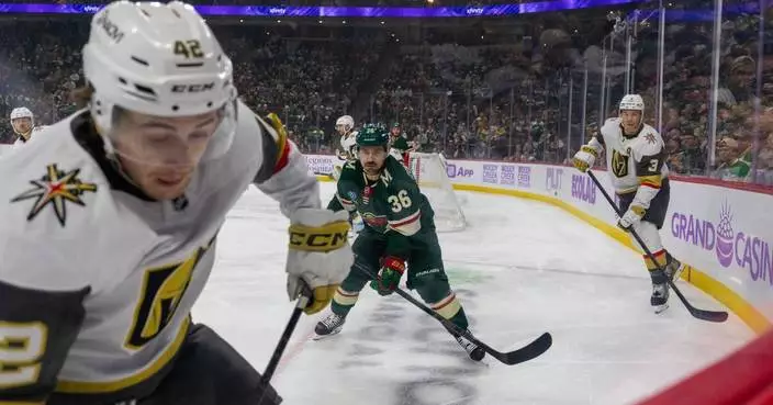 Kaprizov scores on late OT power play to left Wild past Golden Knights, 3-2