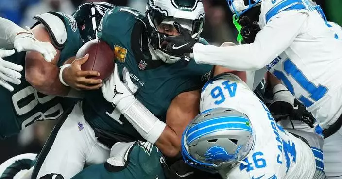 Jalen Hurts&#8217; lone touchdown leads Eagles to 16-9 victory over Lions in lackluster offensive game