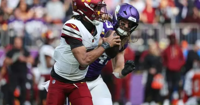 QB Jayden Daniels out again for Commanders after landing hard on previously injured left elbow