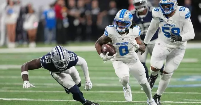 Jahmyr Gibbs rushes for 3 TDs and Lions get much-needed 44-30 win over Cowboys