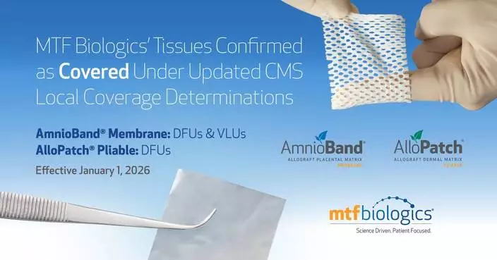 MTF Biologics’ AmnioBand® Membrane and AlloPatch® Pliable Confirmed as Covered Under Updated CMS Local Coverage Determinations