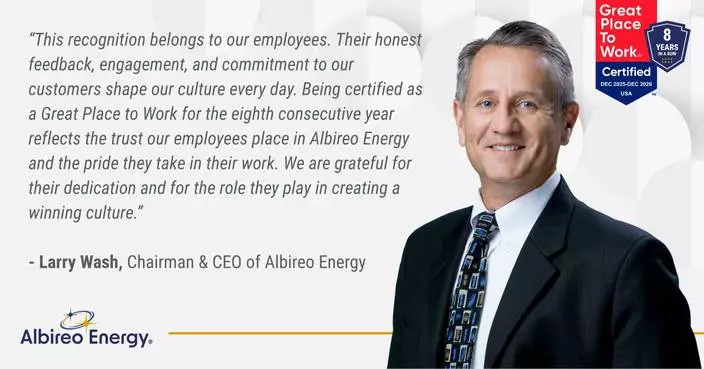 Albireo Energy Earns Great Place To Work Certification™ for Eighth Consecutive Year