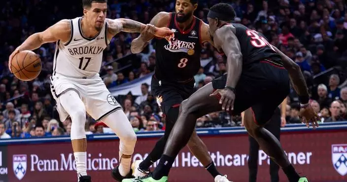 Porter scores 28 points, Nets beat 76ers 114-106 for third win in four games