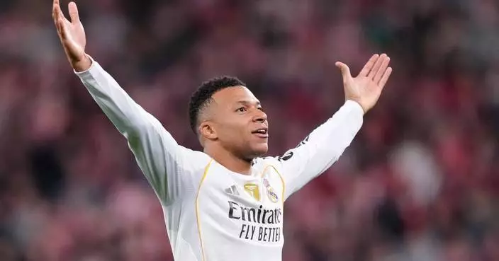 Kylian Mbappé scores 2 goals as Real Madrid wins 3-0 at Athletic Bilbao