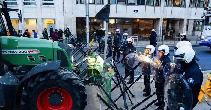 Photos show farmers’ protests during the EU Summit in Belgium