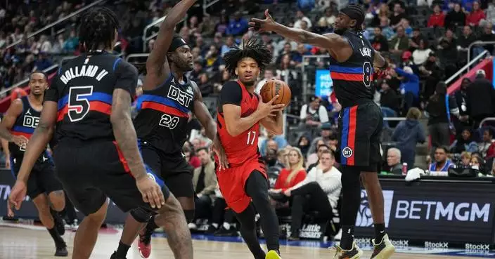 Cade Cunningham has 29 points and 9 assists in Pistons' 122-116 win over Trail Blazers