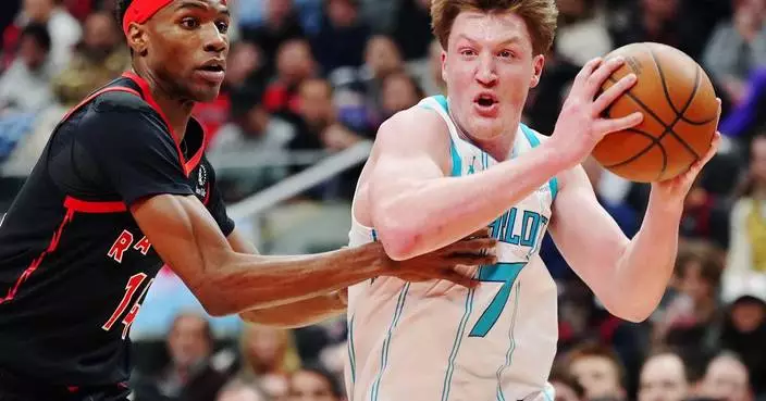 Kon Knueppel hits 5 3-pointers, scores 21 points to lead Hornets past Raptors, 111-86