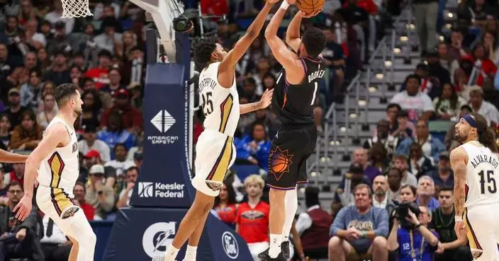 Booker scores 30 points and leads the Suns past the Pelicans, 115-108