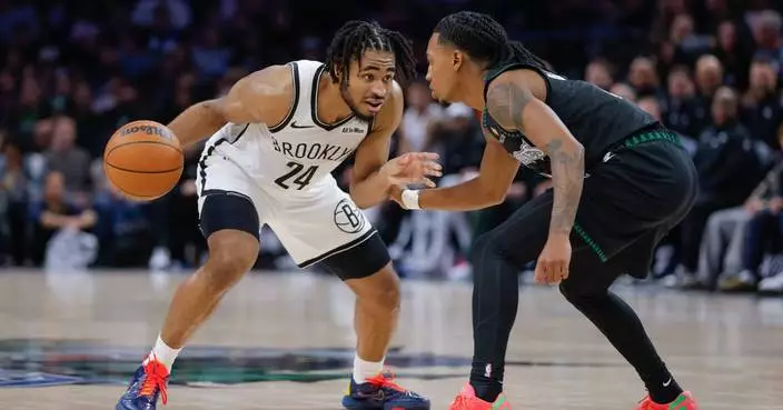 Thomas scores 30 points in return from hamstring injury as Nets top Timberwolves 123-107