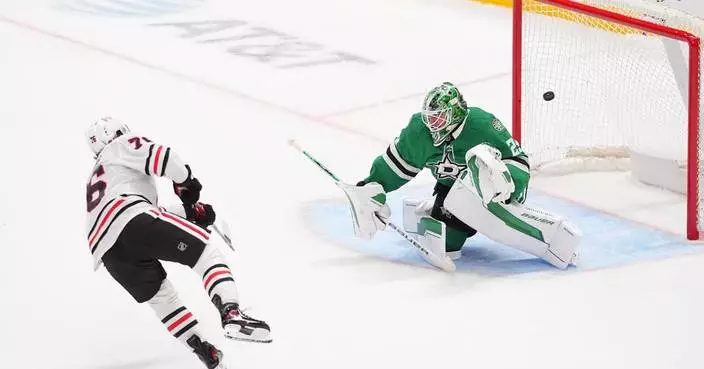 NHL-worst Blackhawks snap 6-game skid with a 4-3, shootout victory over the Stars