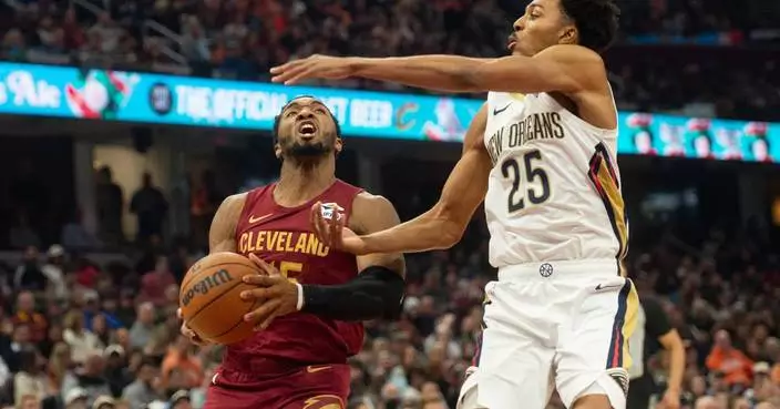 Donovan Mitchell and Sam Merrill propel Cavaliers to 141-118 victory over Pelicans