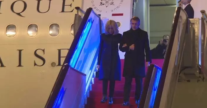 French President Emmanuel Macron arrives in Chengdu after Beijing trip