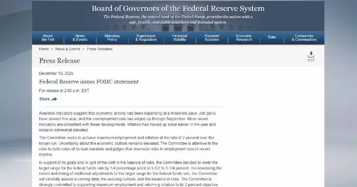 Trump urges bigger move as US Fed makes 3rd interest rate cut