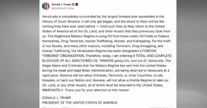 Trump orders total blockade of sanctioned oil tankers to, from Venezuela