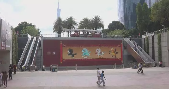 2026 Spring Festival Gala mascots displayed on outdoor screens across China