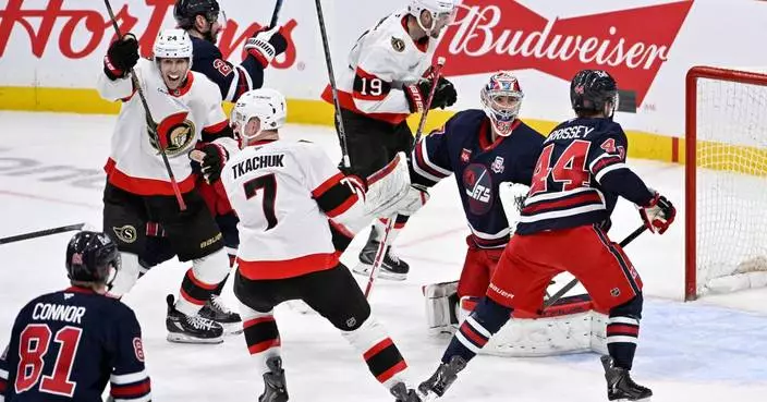 Tkachuk scores in OT to give Senators 3-2 win over Jets