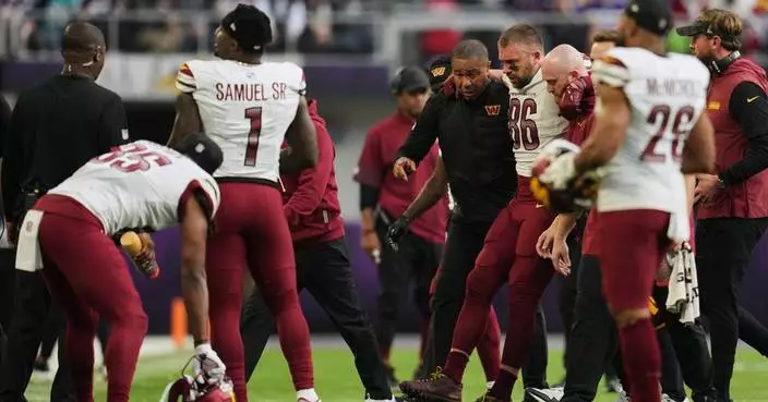 Commanders tight end Zach Ertz is out for the season with a torn ACL