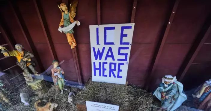 Church Nativity scenes add zip ties, gas masks and ICE to protest immigration raids