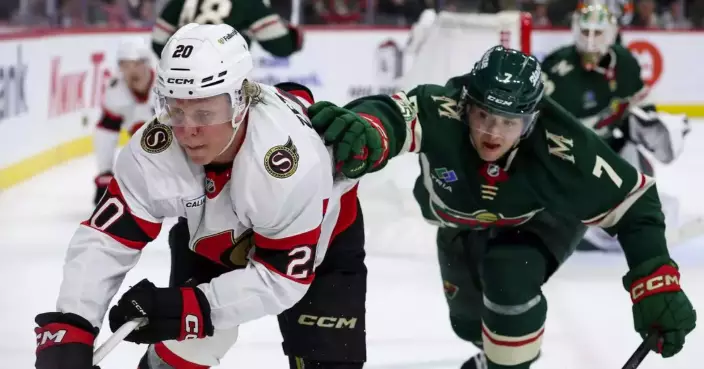 Joel Eriksson Ek's late goal lifts Wild past Senators 3-2