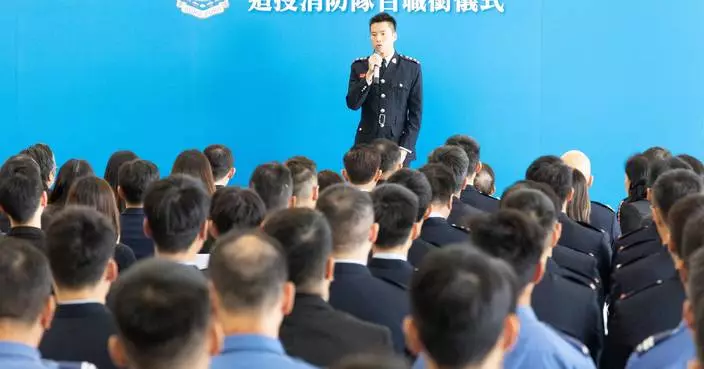 Fire Services Honors Late Fireman Ho Wai-ho with Posthumous Senior Fireman Title for Heroic Service.