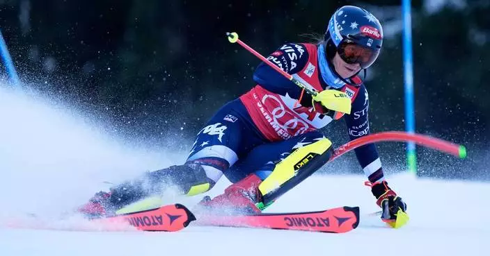 Shiffrin's winning streak in danger as Swiss skier Rast leads World Cup slalom after 1st run