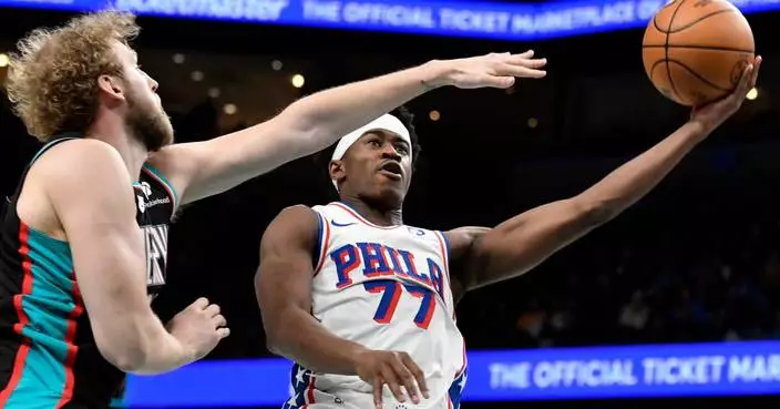 Rookie VJ Edgecombe drops 3-pointer with seconds left in OT to give 76ers victory over Grizzlies