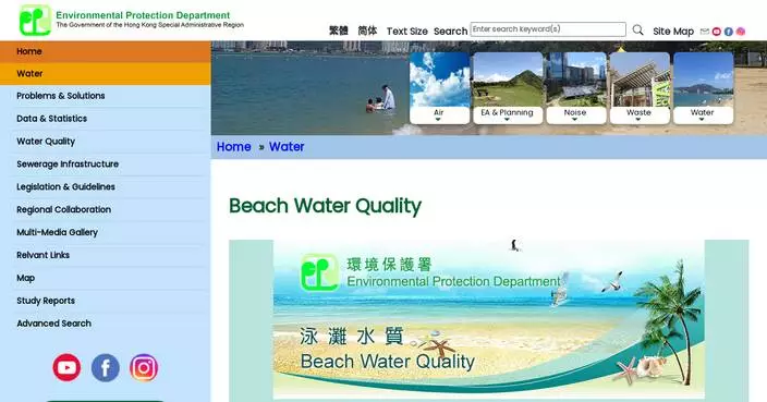 EPD Releases Latest Water Quality Ratings for Year-Round Swimming Beaches