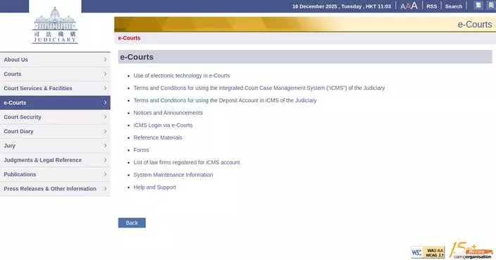 Judiciary Launches iCMS for Civil Cases, Encouraging Law Firms to Register for E-Filing Services Starting December 19.