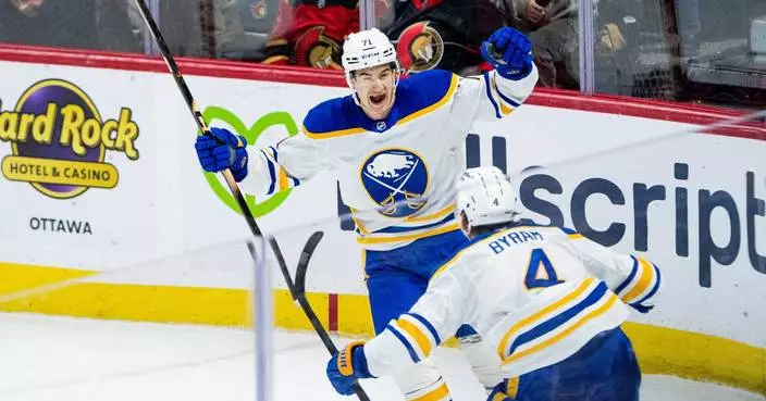 Byram lifts Sabres over Senators 3-2 in OT for first 7-game win streak in 7 years