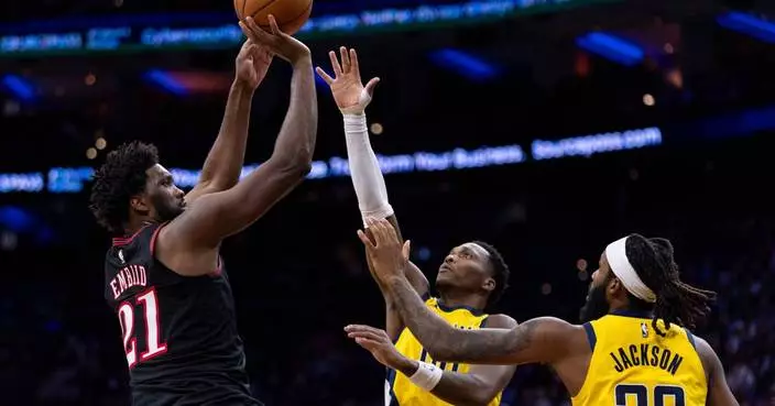 Embiid scores season-high 39 points to lead 76ers to 115-105 win against Pacers