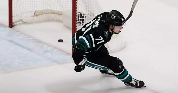 Celebrini's spin-o-rama goal helps him become fastest Sharks player to 50 points